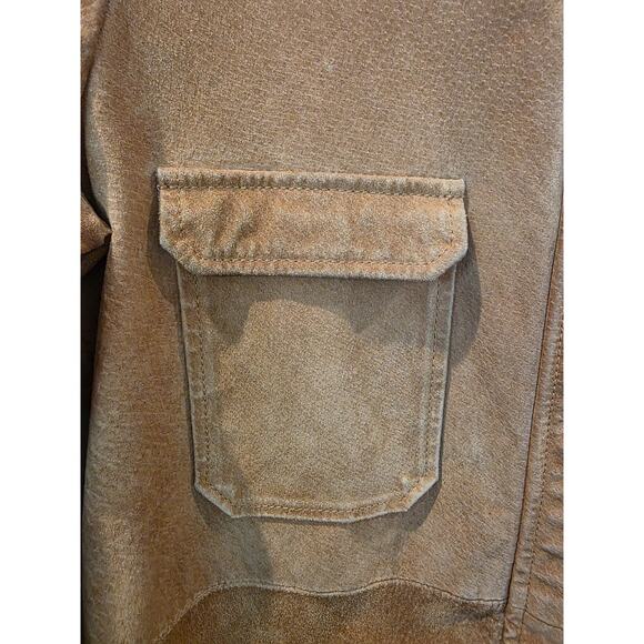 Zara WomanPDC Camel Genuine Suede ShirtJacket Sz Med Barn Chore Farmers Daughter - Picture 5 of 7